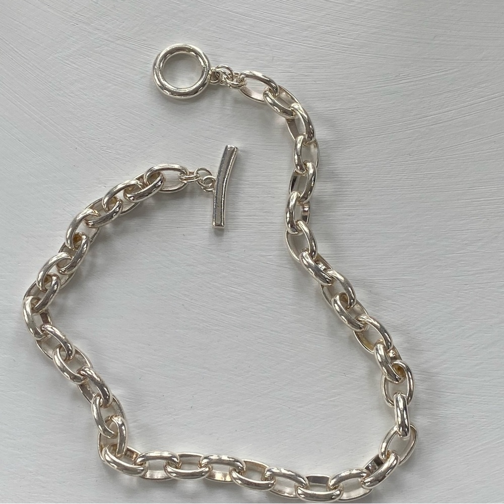 Silver Chain Link Necklace - Picture 8 of 12